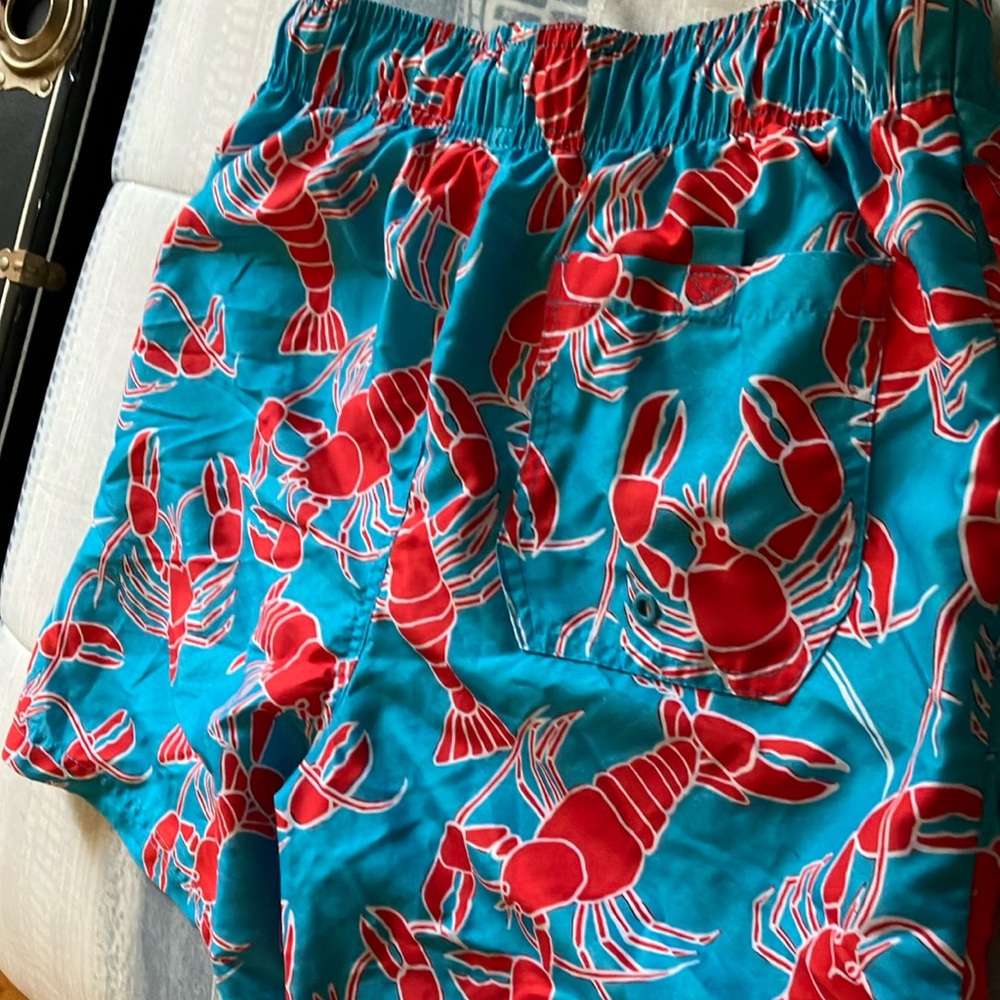 💗5/$25!💗 George-Lobster Print Swim Shorts - Blue and Red Men’s Small - Picture 3 of 5